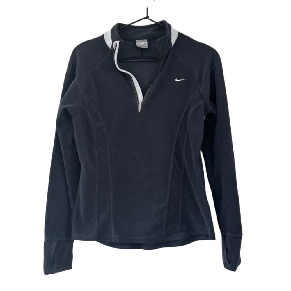 Nike Dri-FIT Women's Half Zip Pullover Jacket Black/White Medium